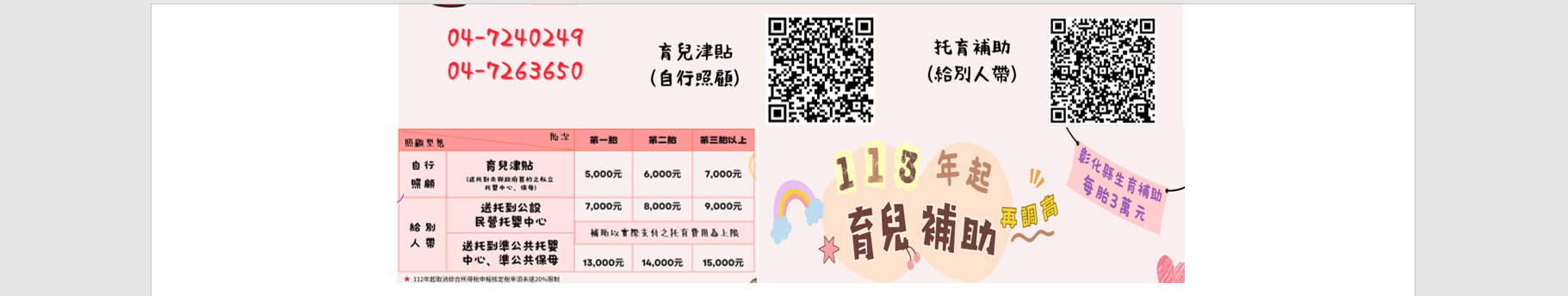 育兒津貼--申辦窗口